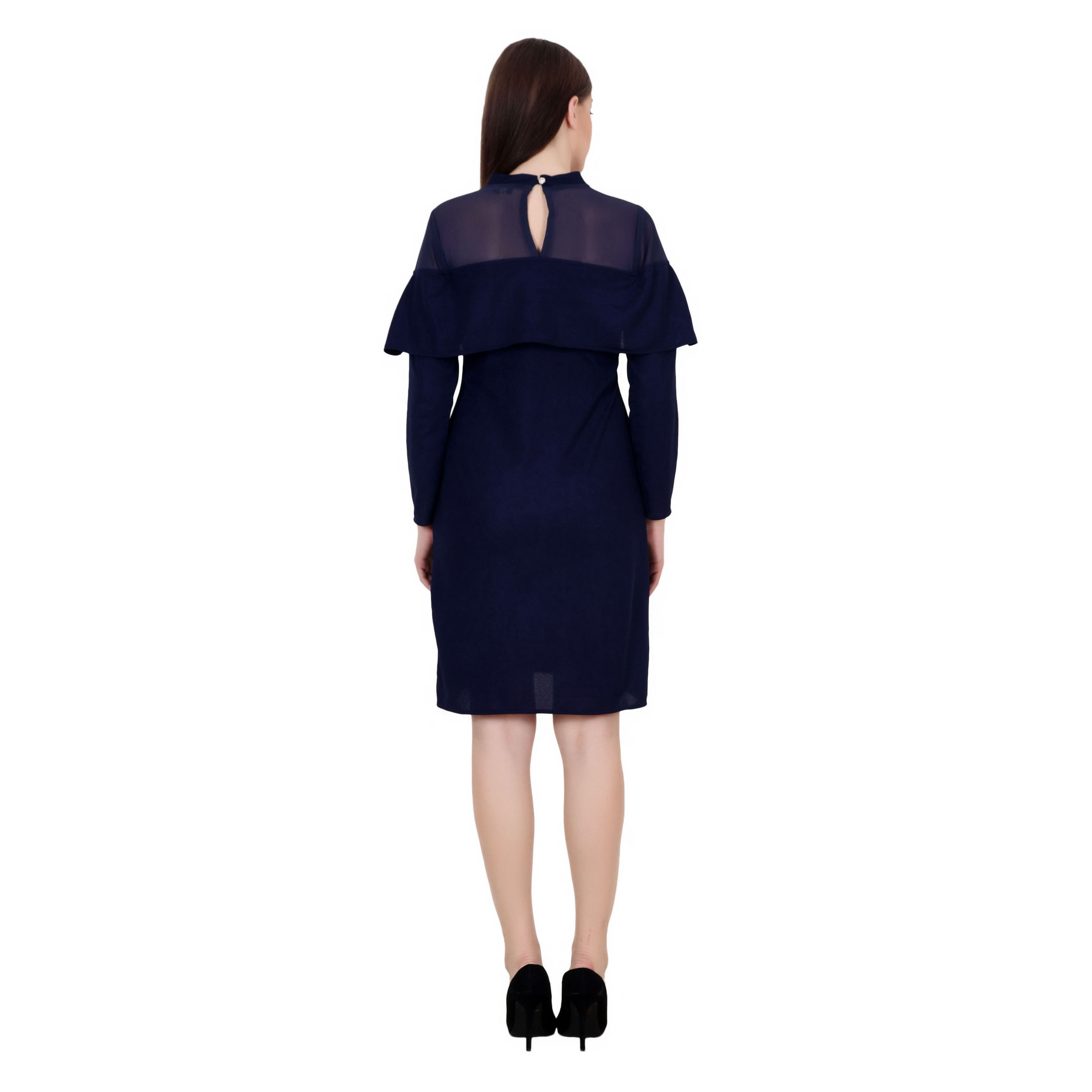 NAVY BLUE MIDI FULL SLEEVE BODYCON